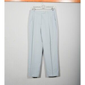 Bernard Zins Paris France 100% Wool Seafoam Pleated Straight Leg Pants Sz 10